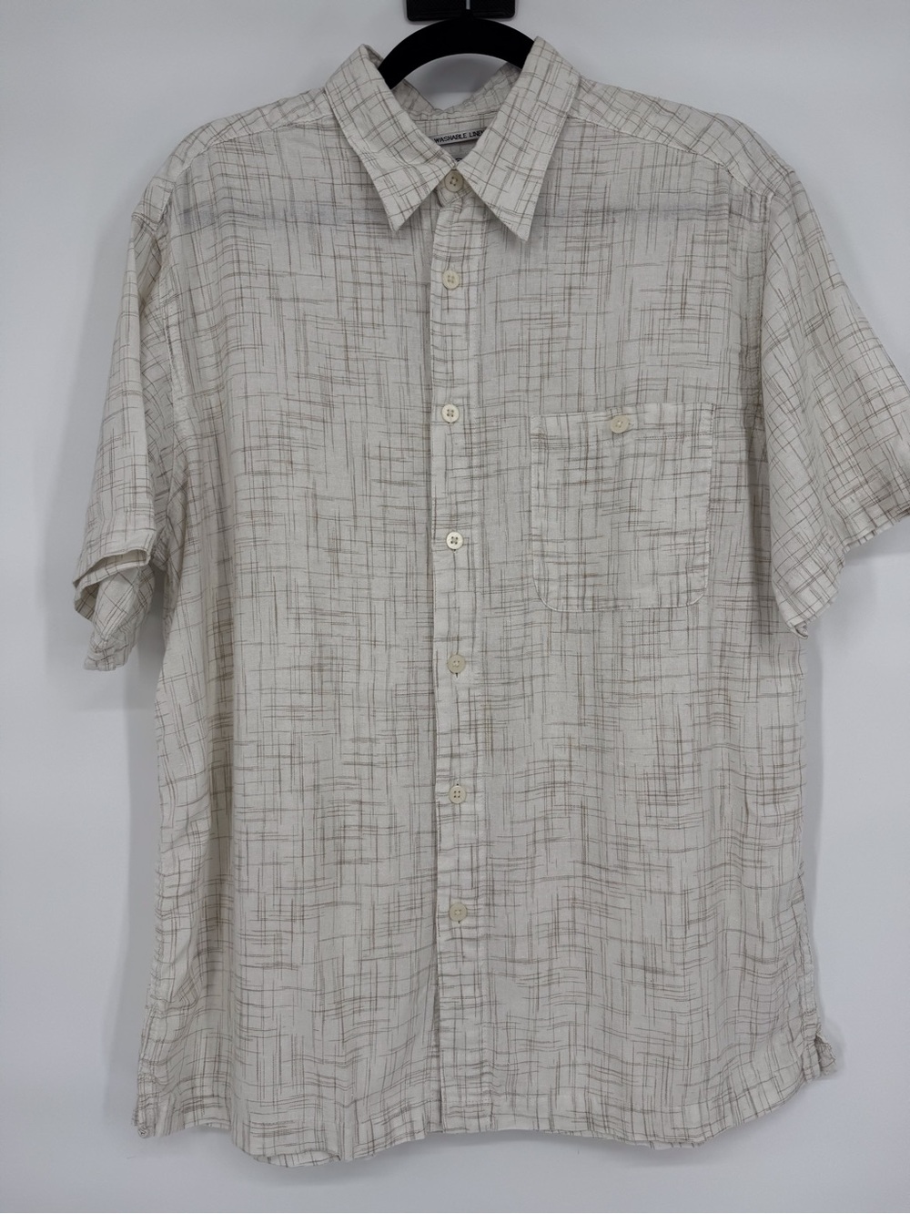 Chereskin Washable Linen Button Up Camp Shirt XL Coastal Minimalist Dadcore